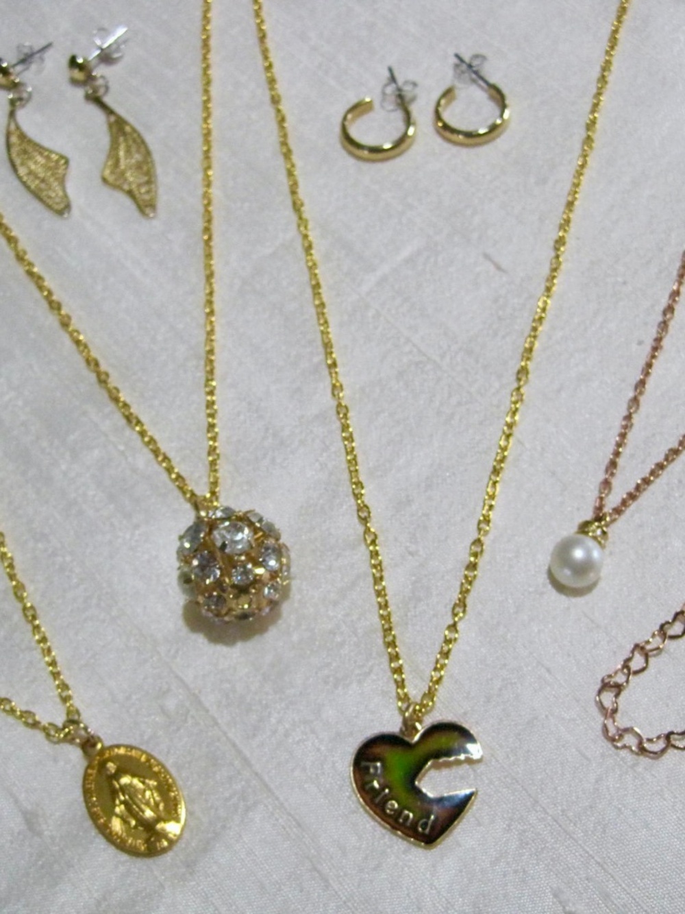 New-Lot of Five Pendants w/ Chain Necklaces & Two Pairs of Earrings.